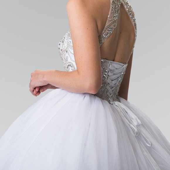 High Neck Sequin Ballgown Prom Dress GSGL2206 - Picture 6 of 9